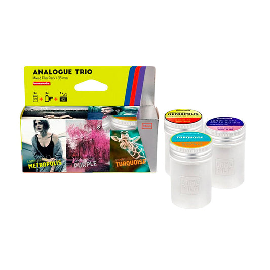 Lomography lomo trio metropolis turquoise and purple 35mm film  - bokeh cameras ireland