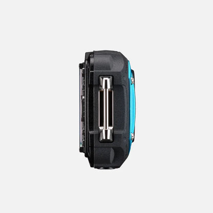 Pentax by ricoh WG-90 blue side view digital camera