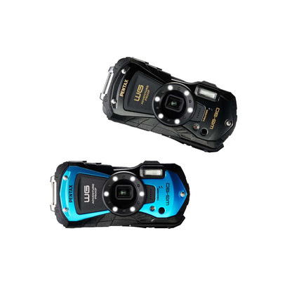 Pentax wg90 blue and black digital cameras
