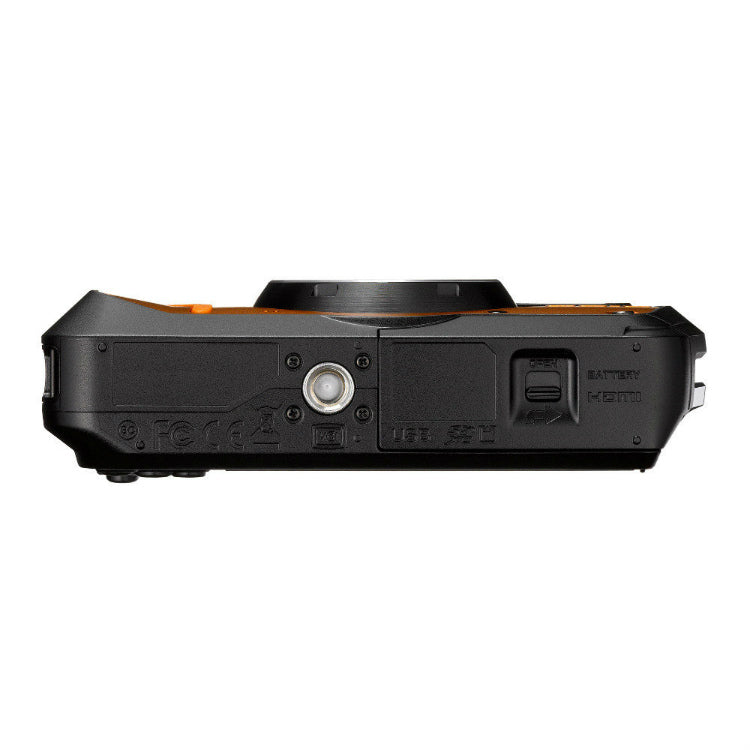 Ricoh wg6 orange underneath bottom view tough digital camera