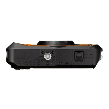 Ricoh wg6 orange underneath bottom view tough digital camera
