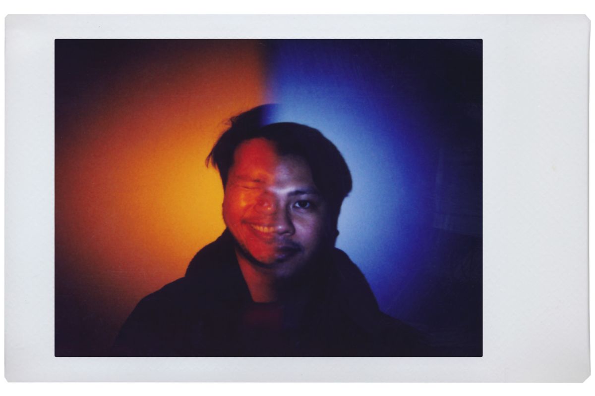 double exposure of a man taken on fujifilm instax